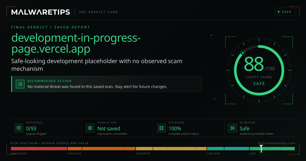 Development-in-progress-page.vercel.app: Is It Safe?