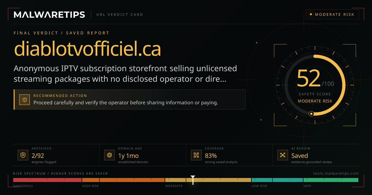 Diablotvofficiel.ca: Is It Safe? Run a Free Scan First