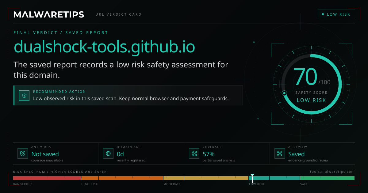 Dualshock-tools.github.io: Is It Legit? See What We Found · MalwareTips ...