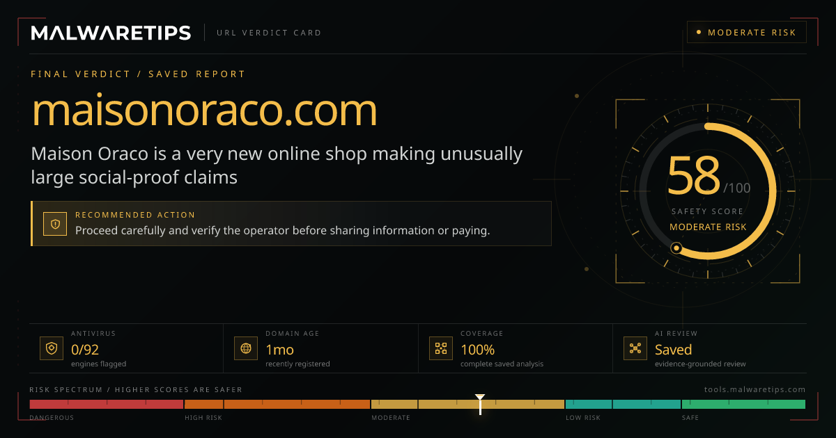 Maisonoraco.com: Is It Safe? Run a Free Scan First