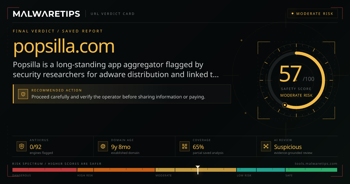 Popsilla.com: Safe to Download? Read Before You Do · MalwareTips Tools
