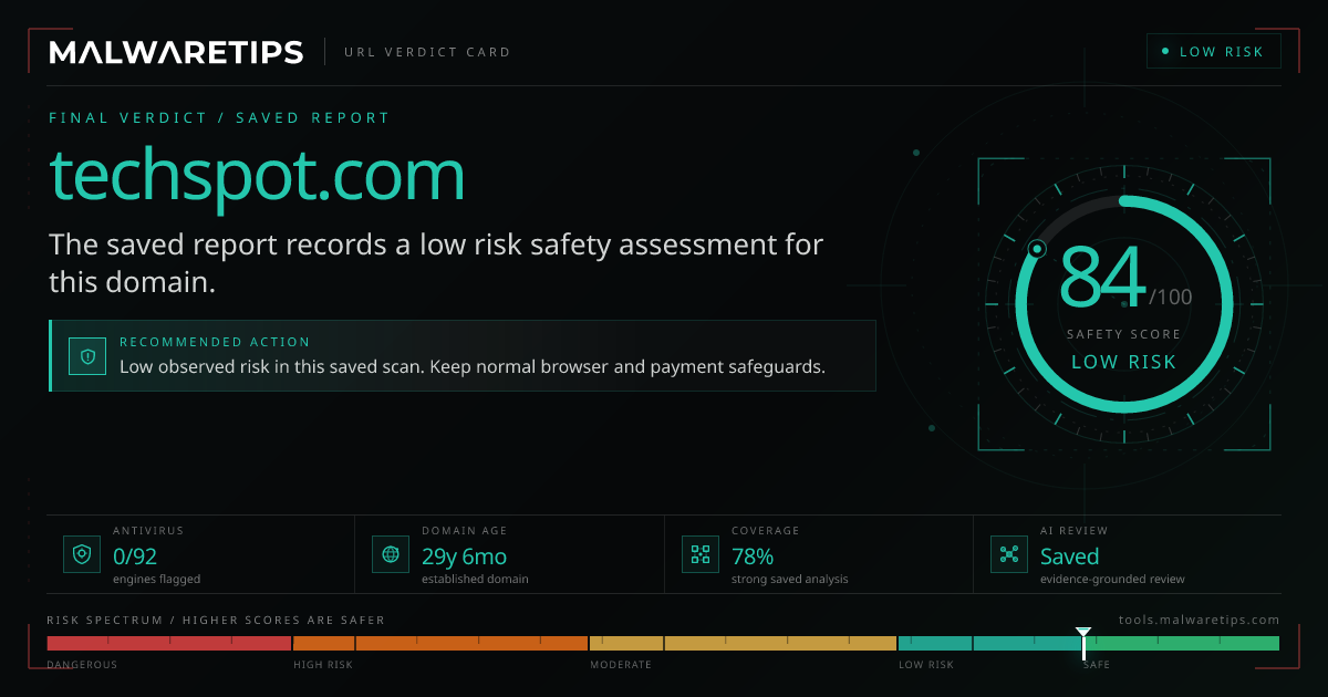 Techspot.com: Is It Legit? See What We Found · MalwareTips Tools