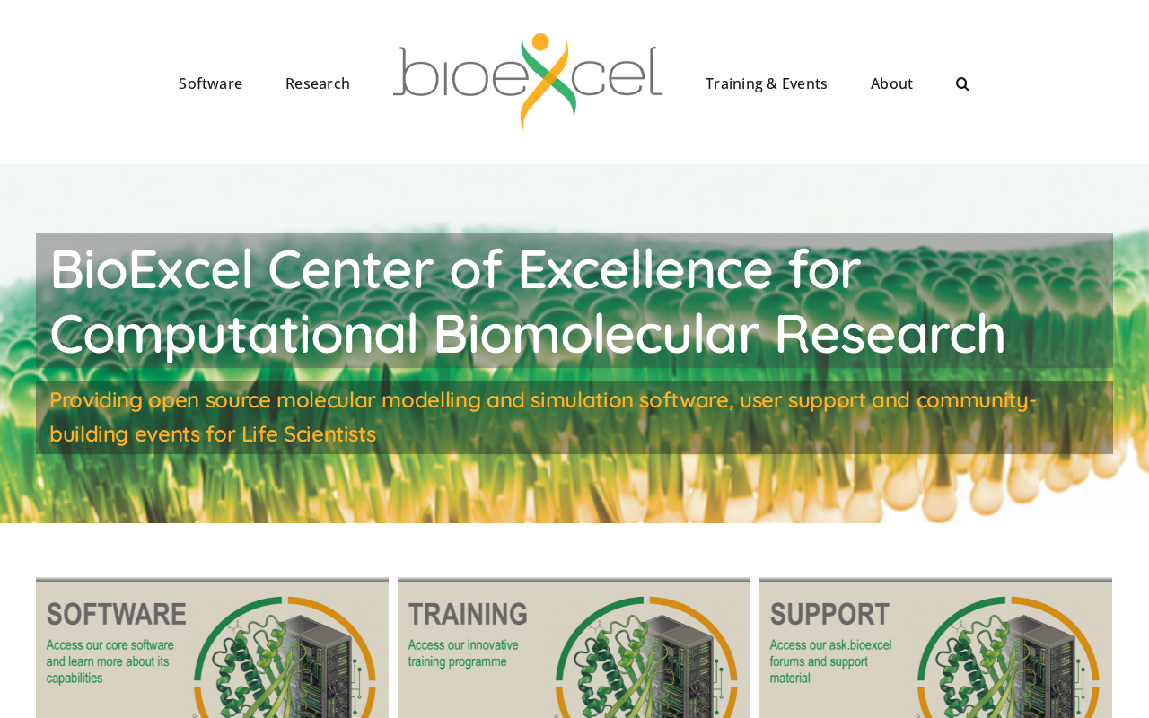 Screenshot of bioexcel.eu