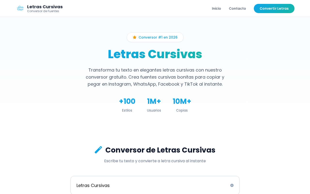 Screenshot of letrascursivas.tech