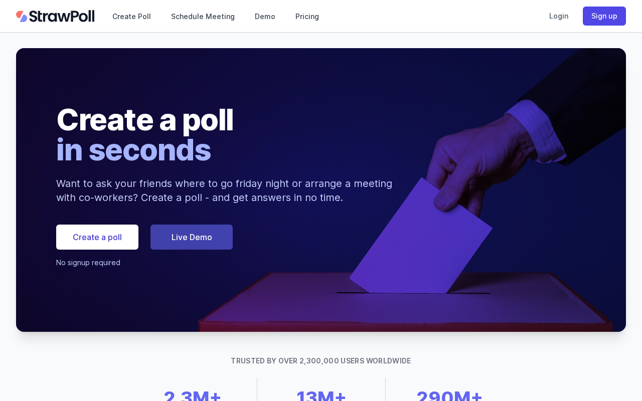 Screenshot of strawpoll.com