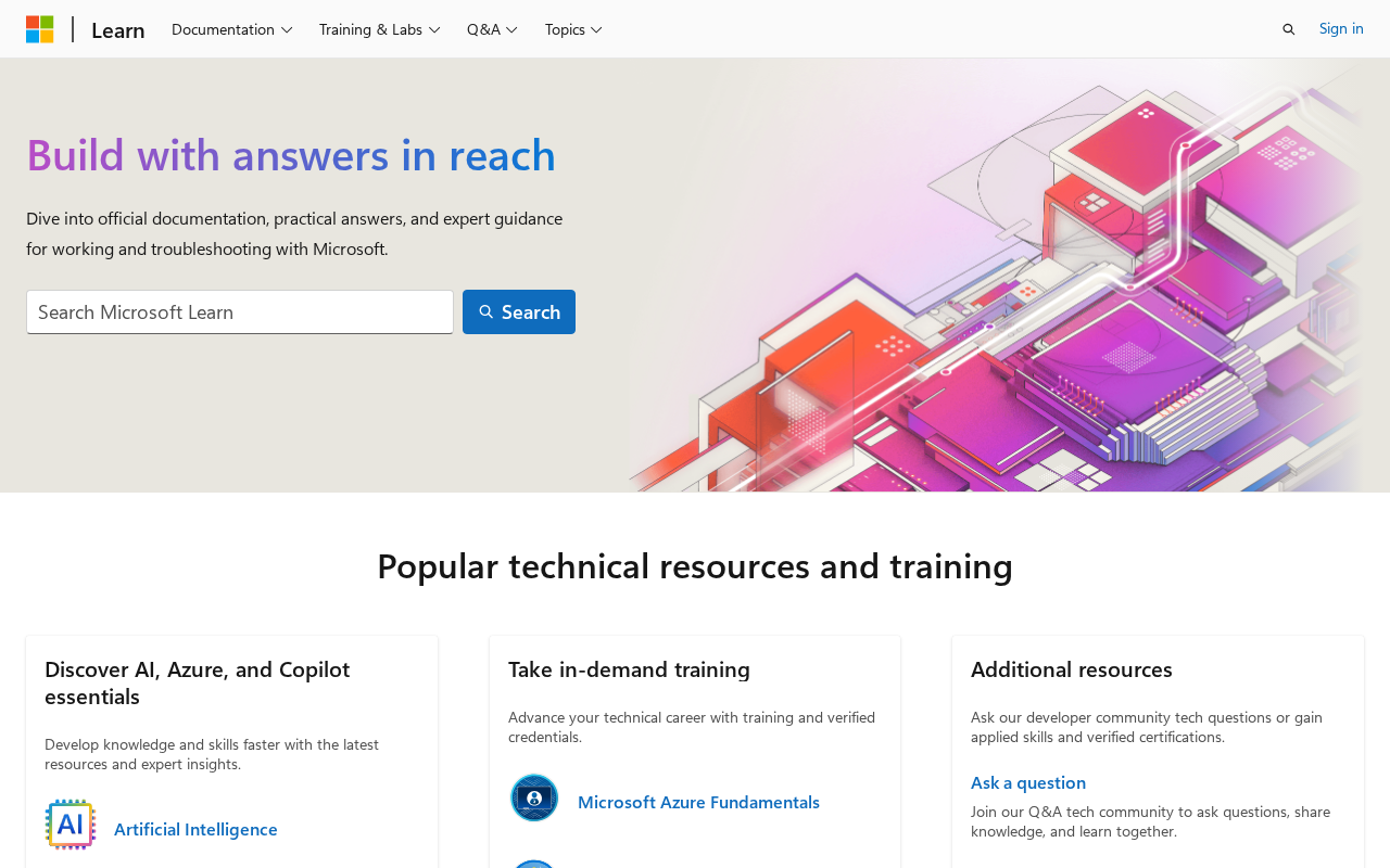 Screenshot of msdn.com