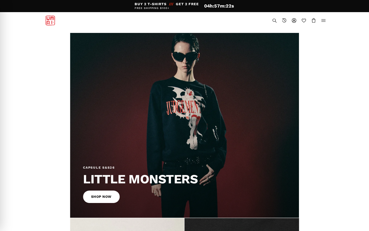 Screenshot of umaiclothing.com