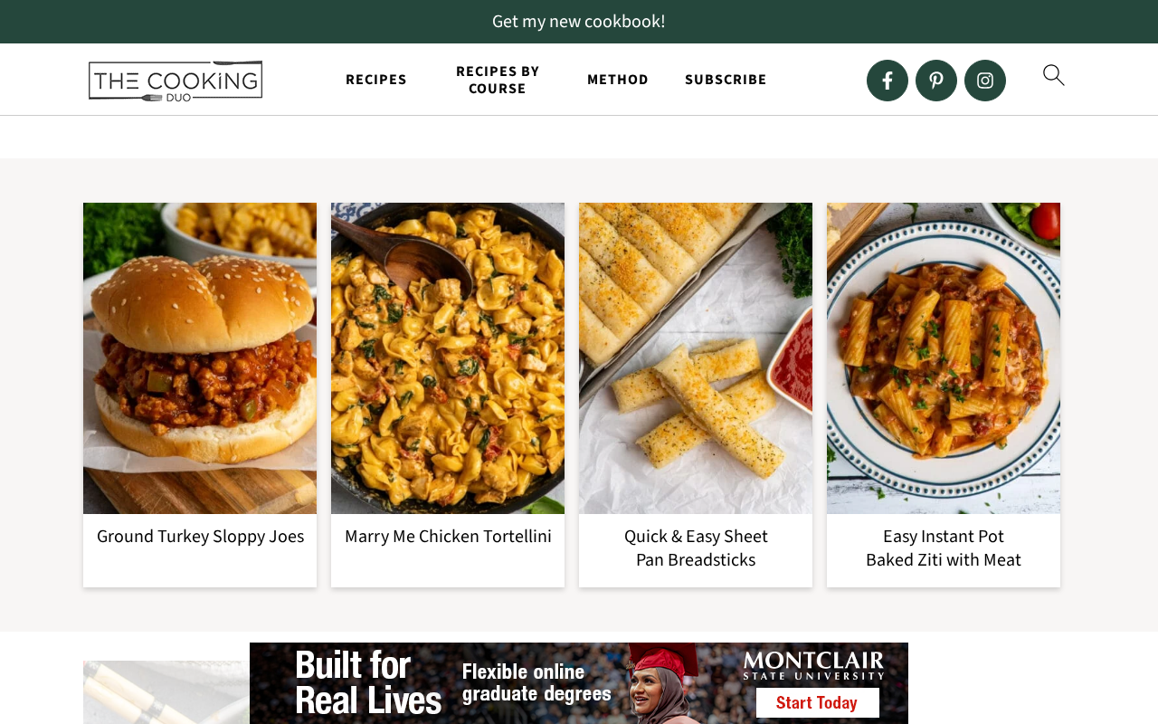 Screenshot of thecookingduo.com