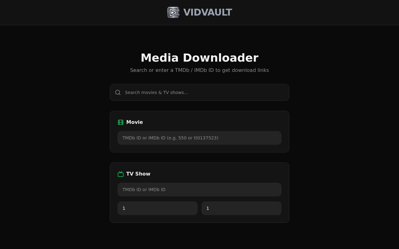 Captured page preview of vidvault.ru