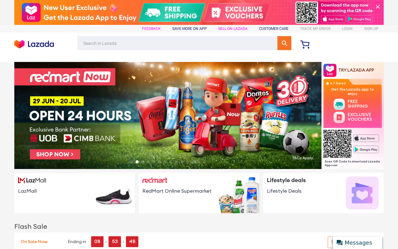 Screenshot of lazada.sg