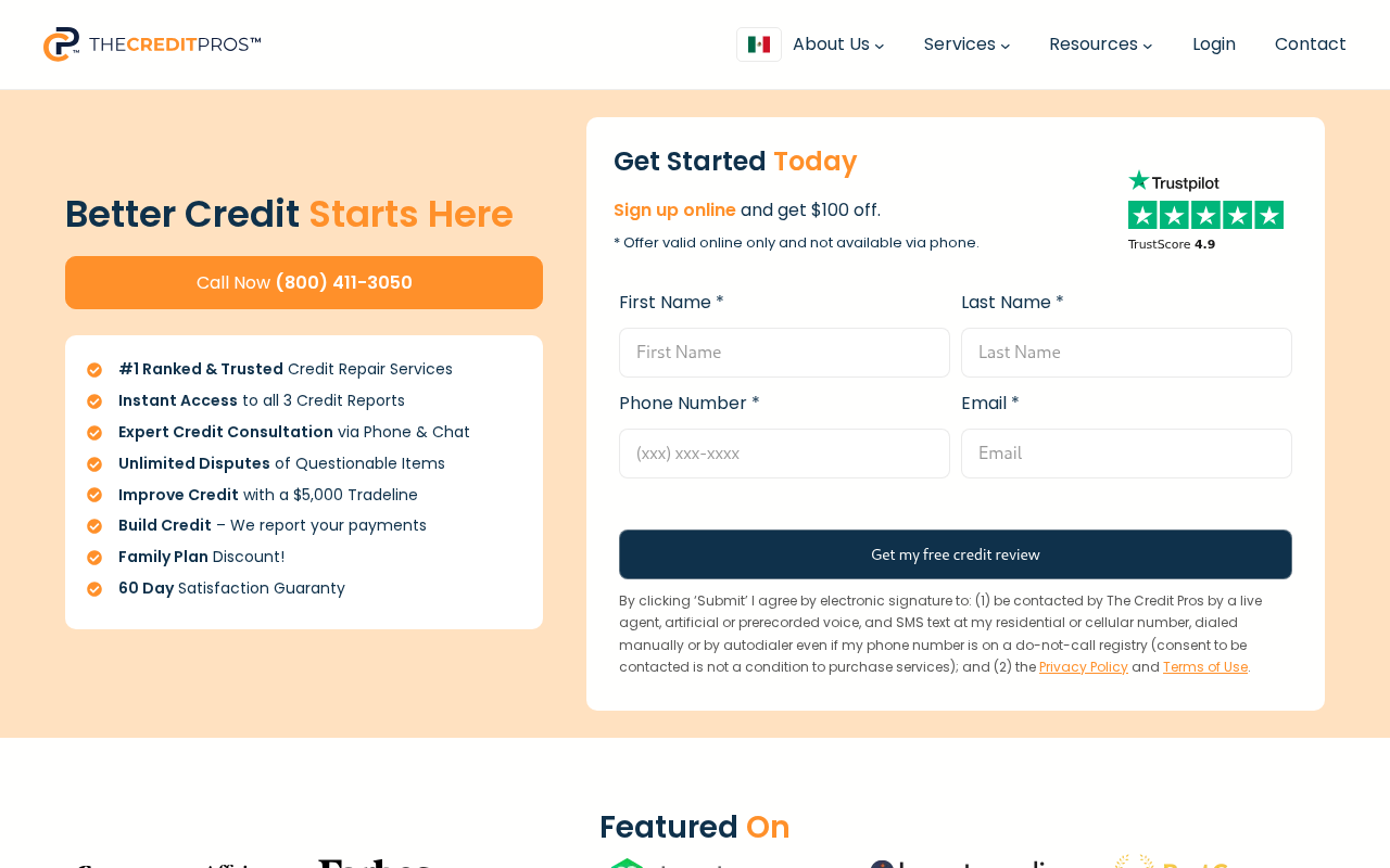 Screenshot of thecreditpros.com
