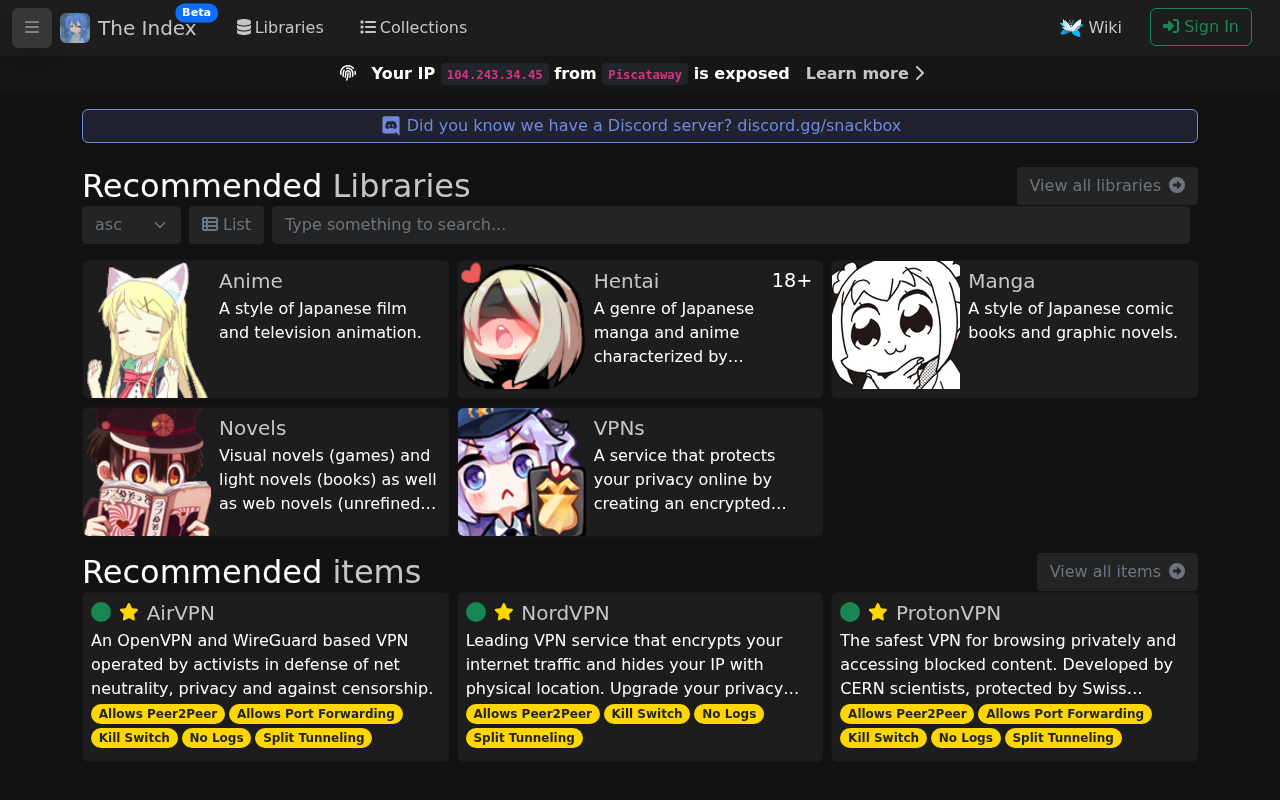 Captured page preview of theindex.moe