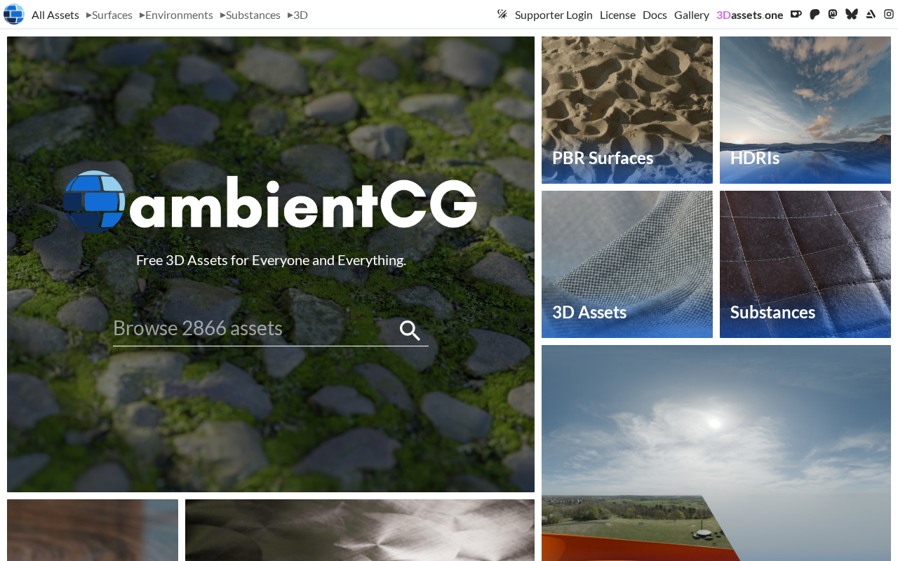Captured page preview of ambientcg.com