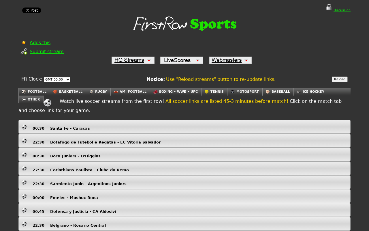Screenshot of firstrows.net
