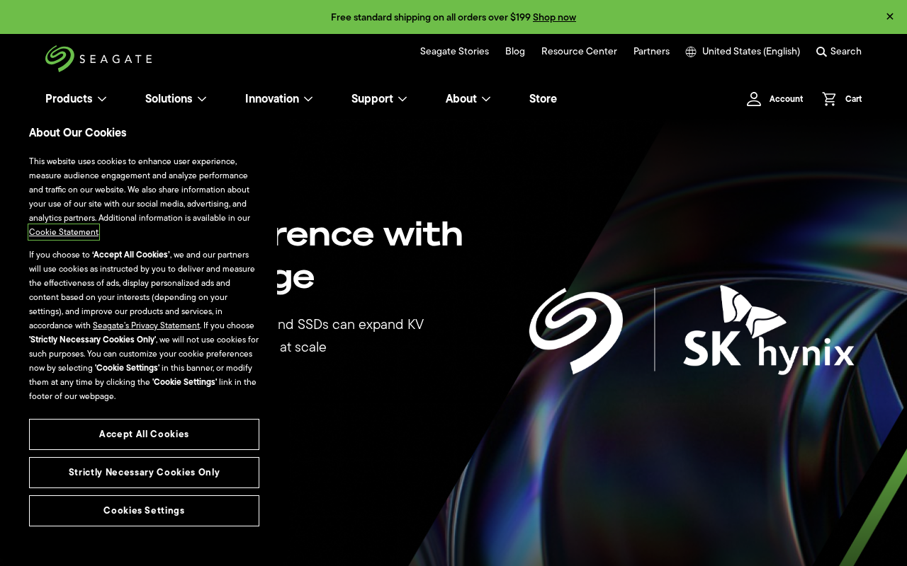 Screenshot of seagate.com