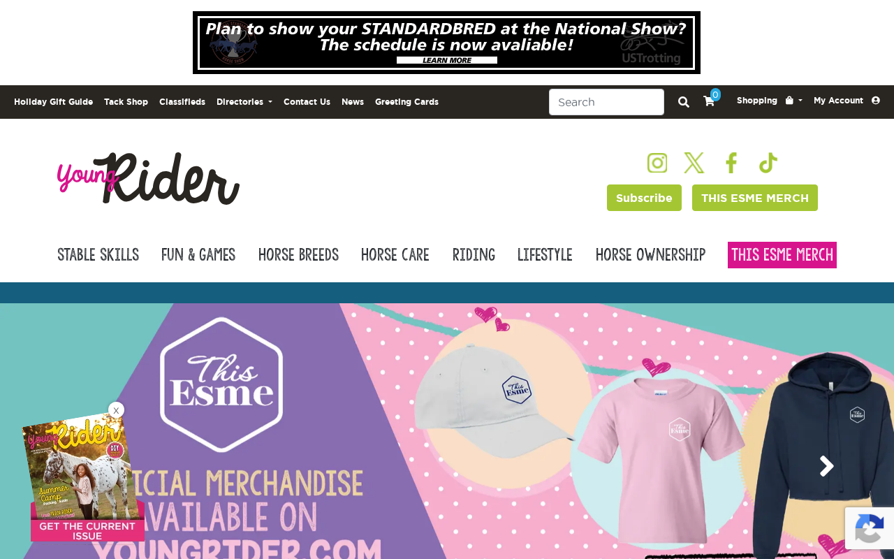 Captured page preview of youngrider.com