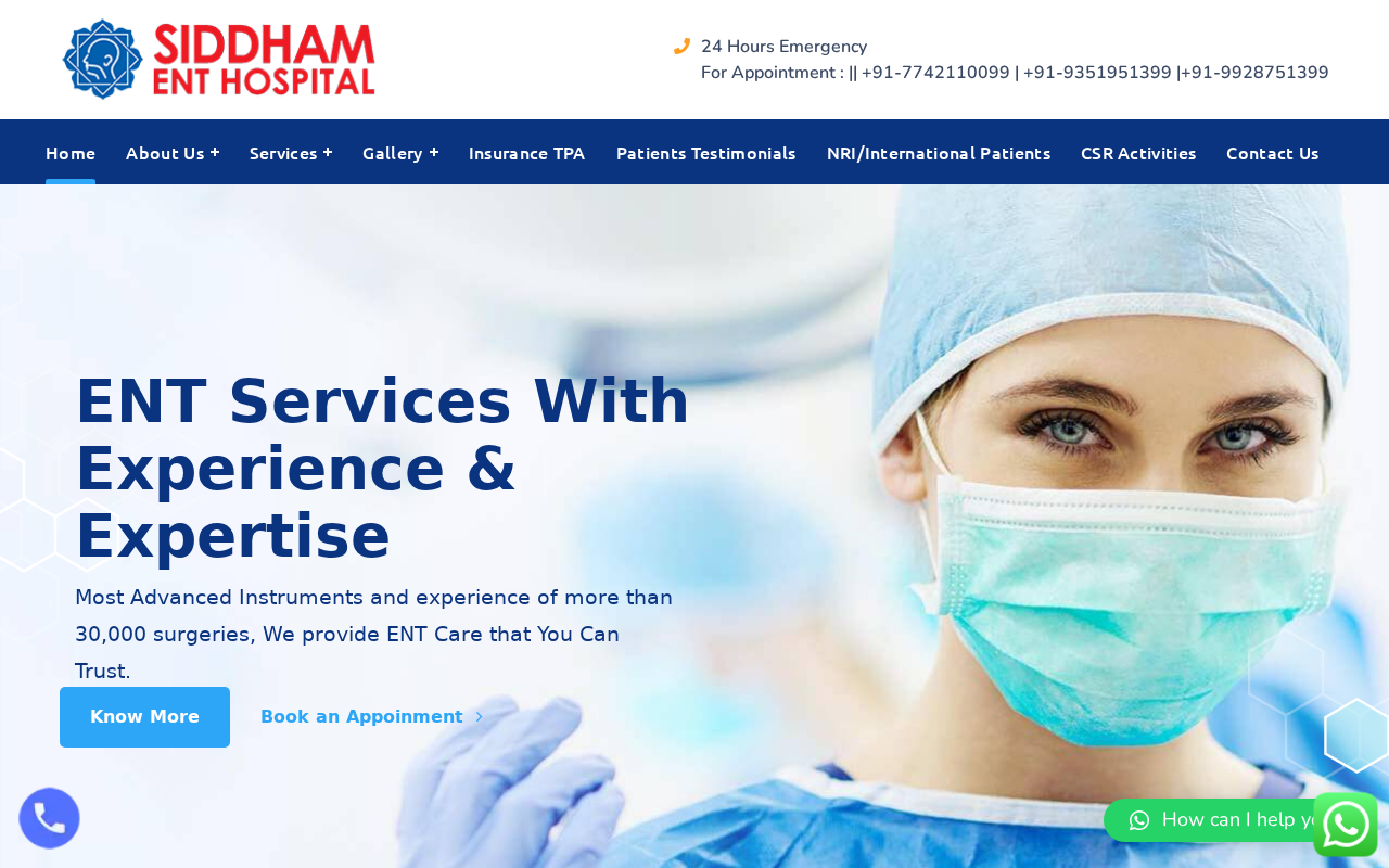 Screenshot of siddhamenthospital.com