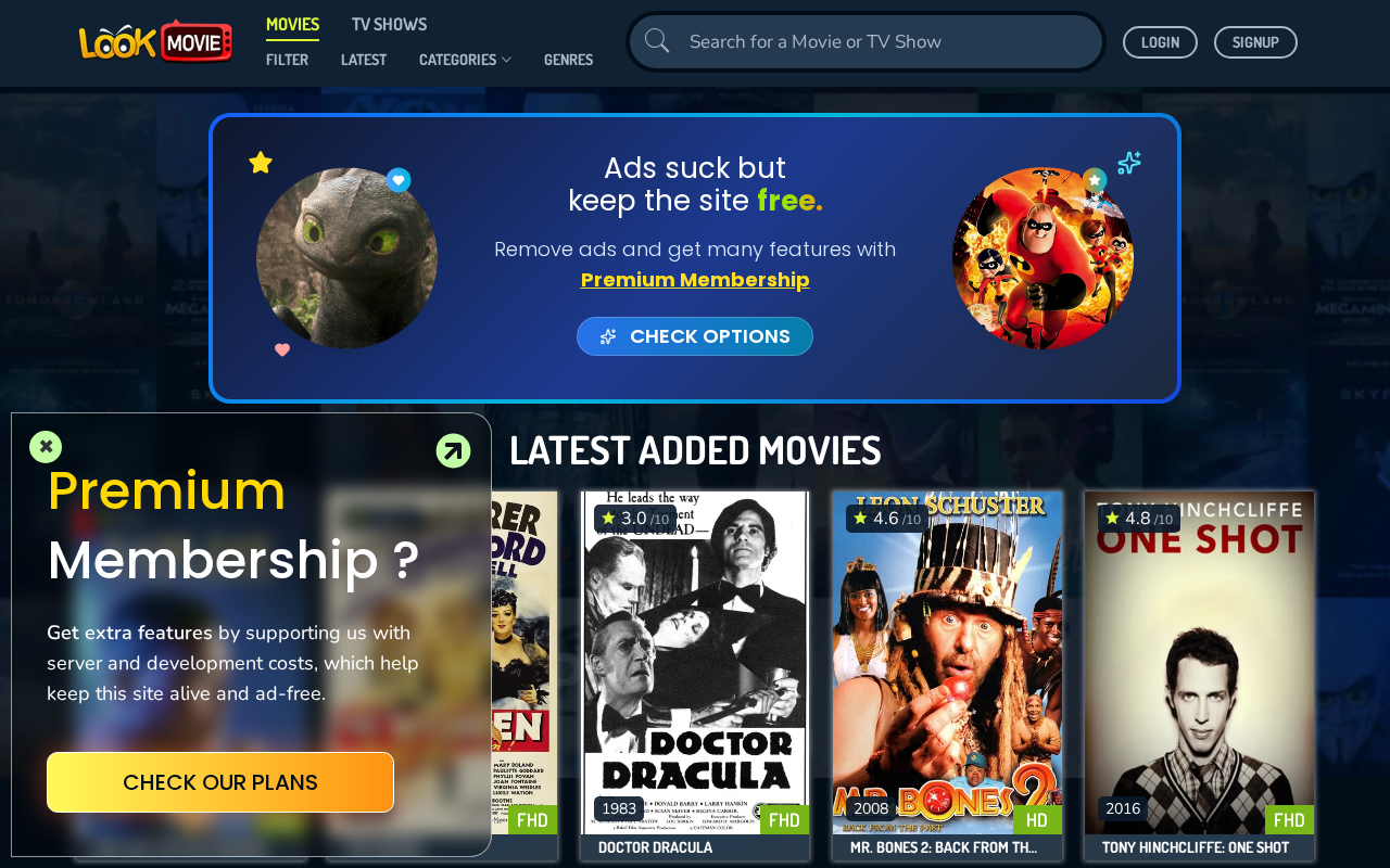 Screenshot of www.lookmovie2.to
