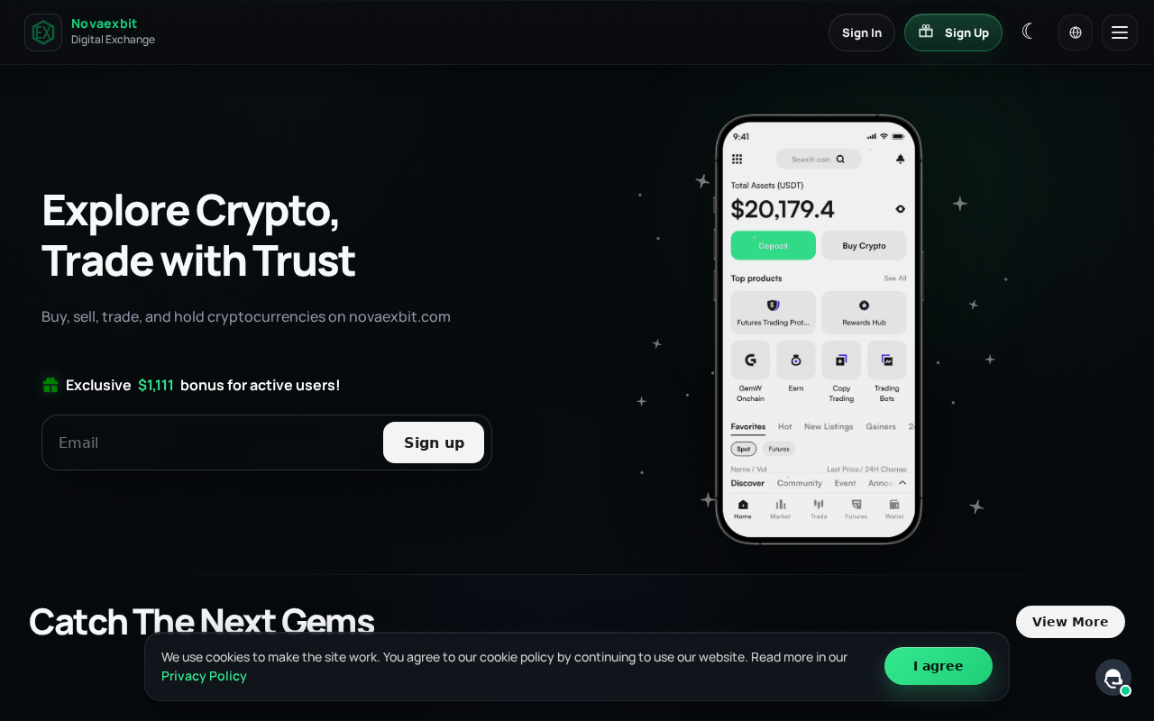 Screenshot of novaexbit.com