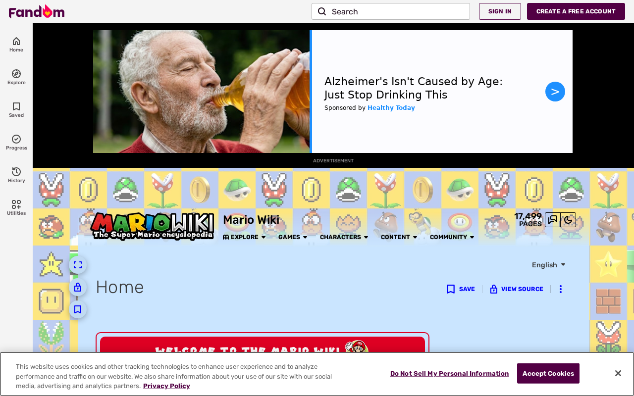 Screenshot of mario.fandom.com