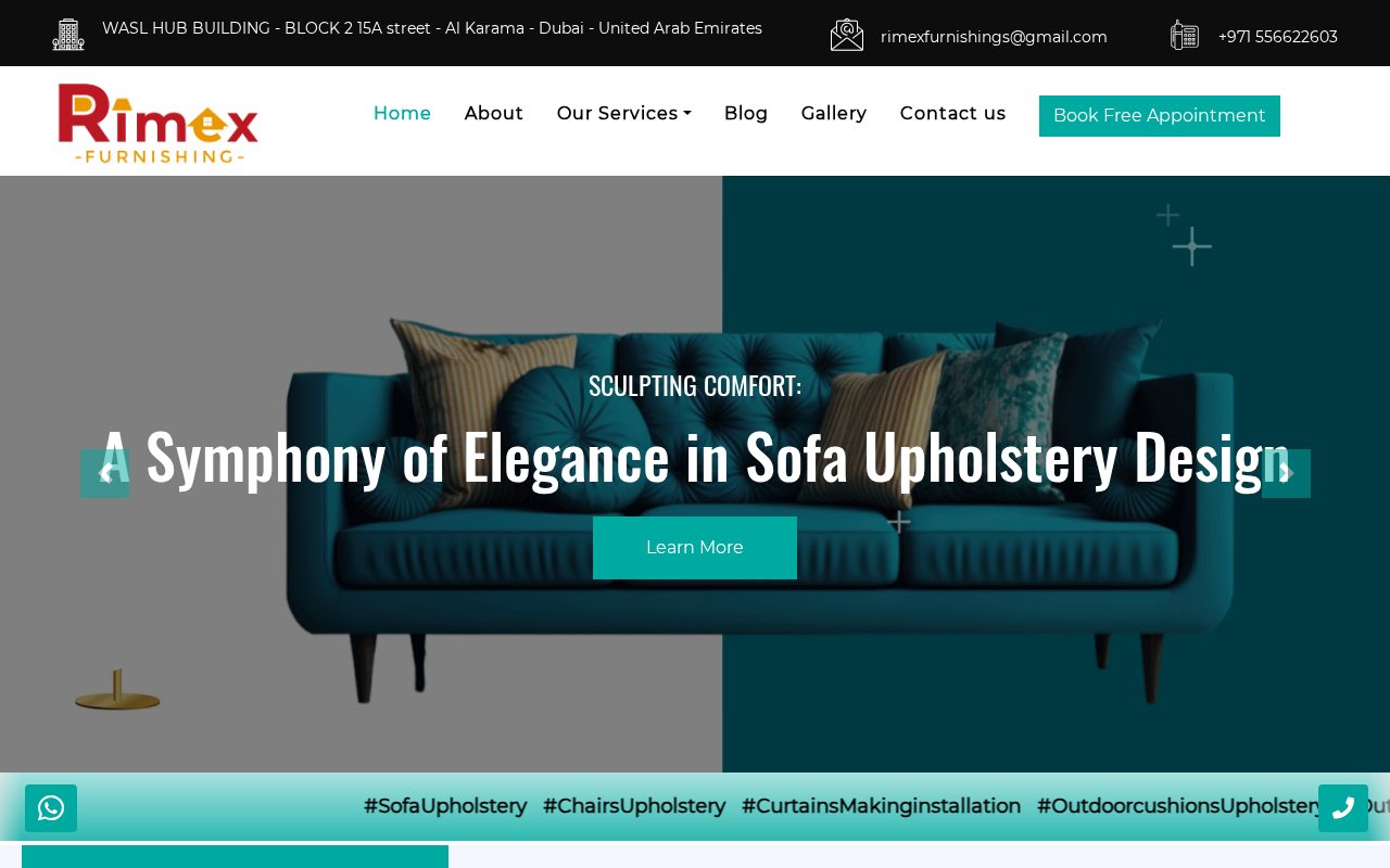 Screenshot of rimexfurnishings.com