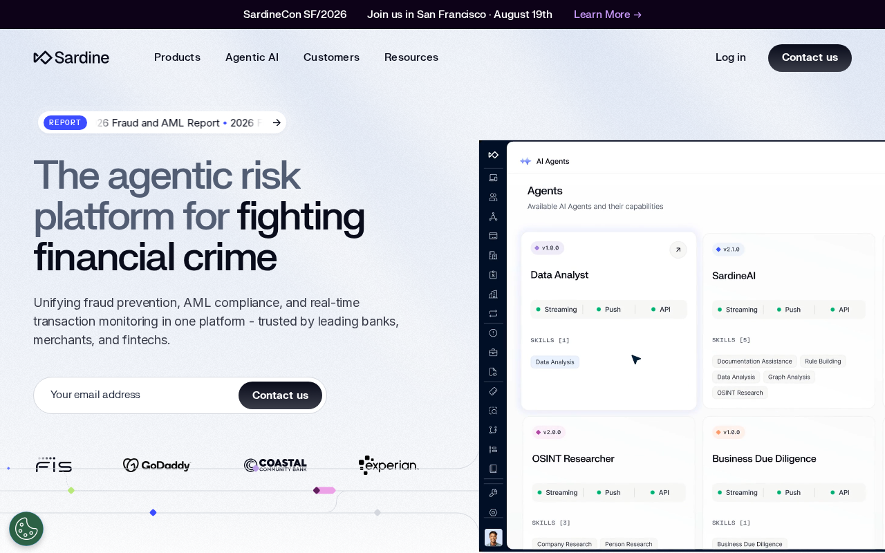 Screenshot of sardine.ai