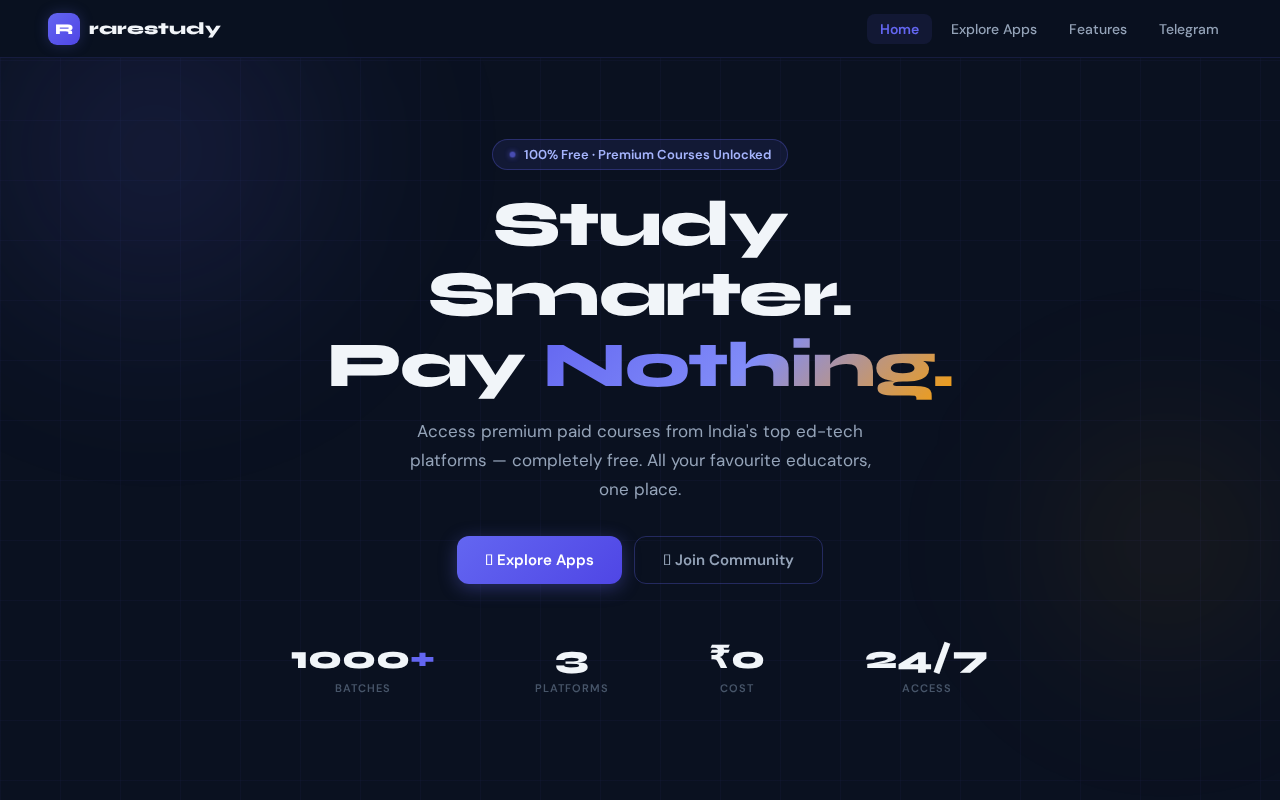 Captured page preview of rarestudy.in