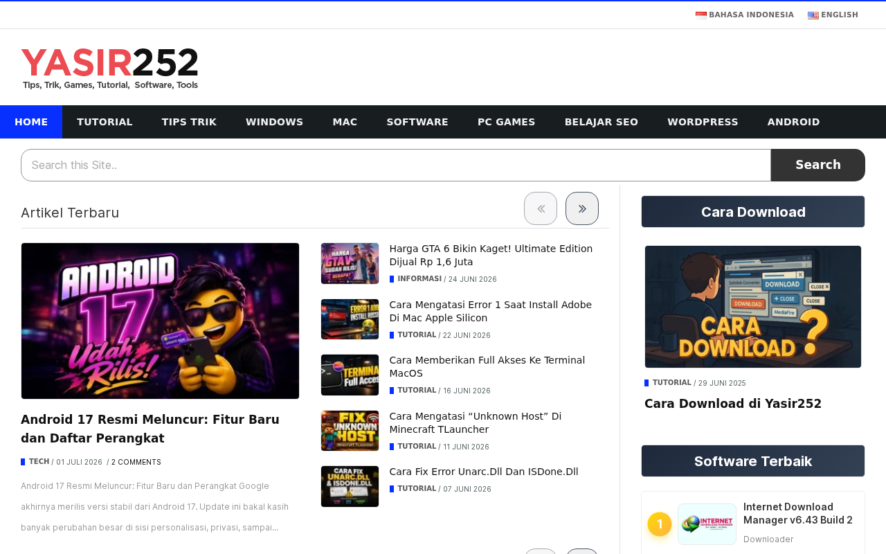 Screenshot of www.yasir252.com