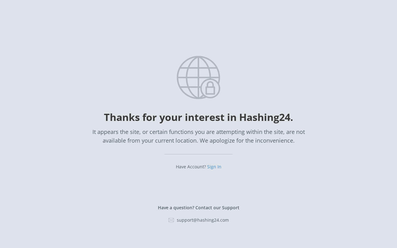 Screenshot of hashing24.com