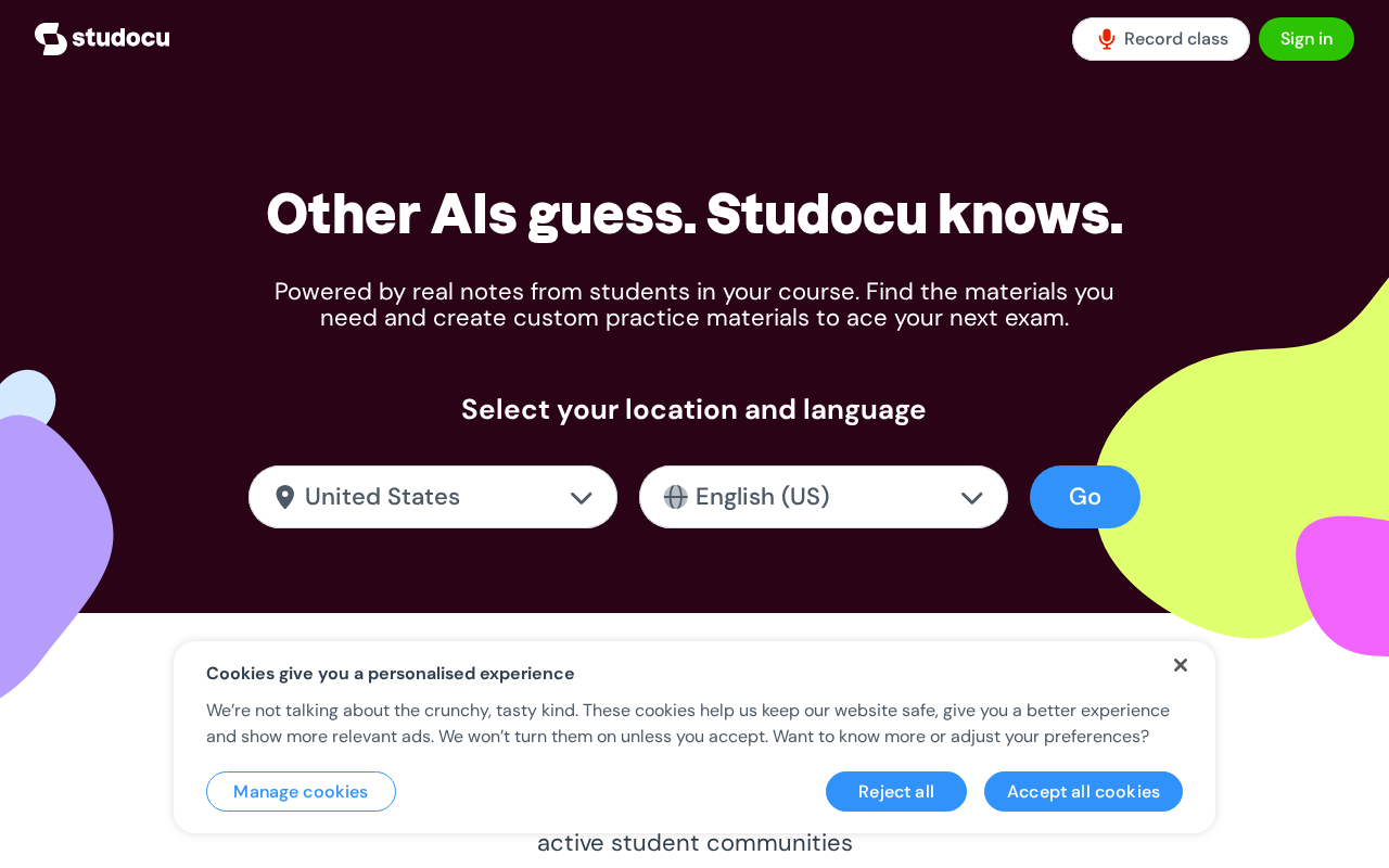 Screenshot of studocu.com