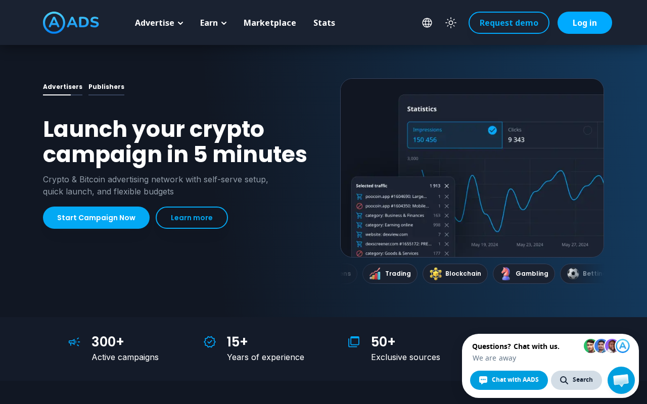 Screenshot of a-ads.com
