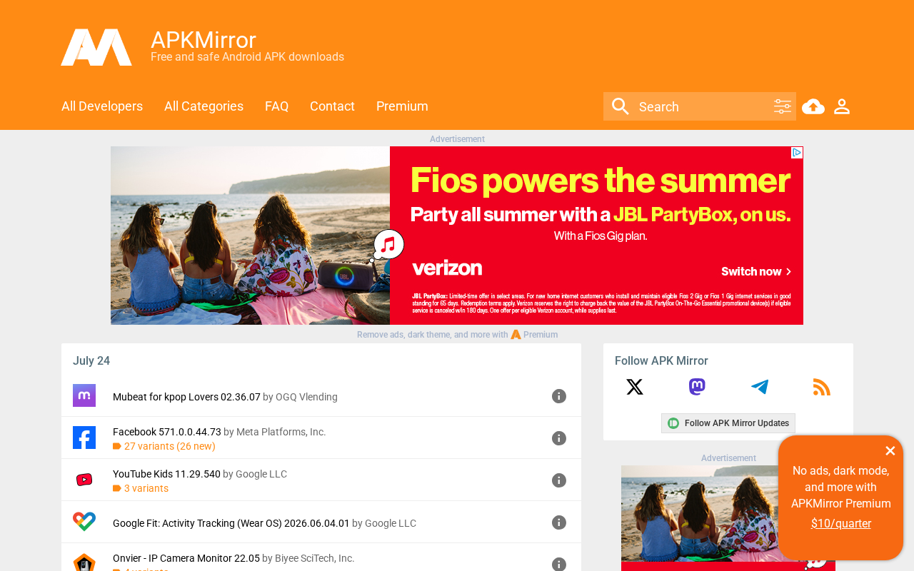 Screenshot of www.apkmirror.com