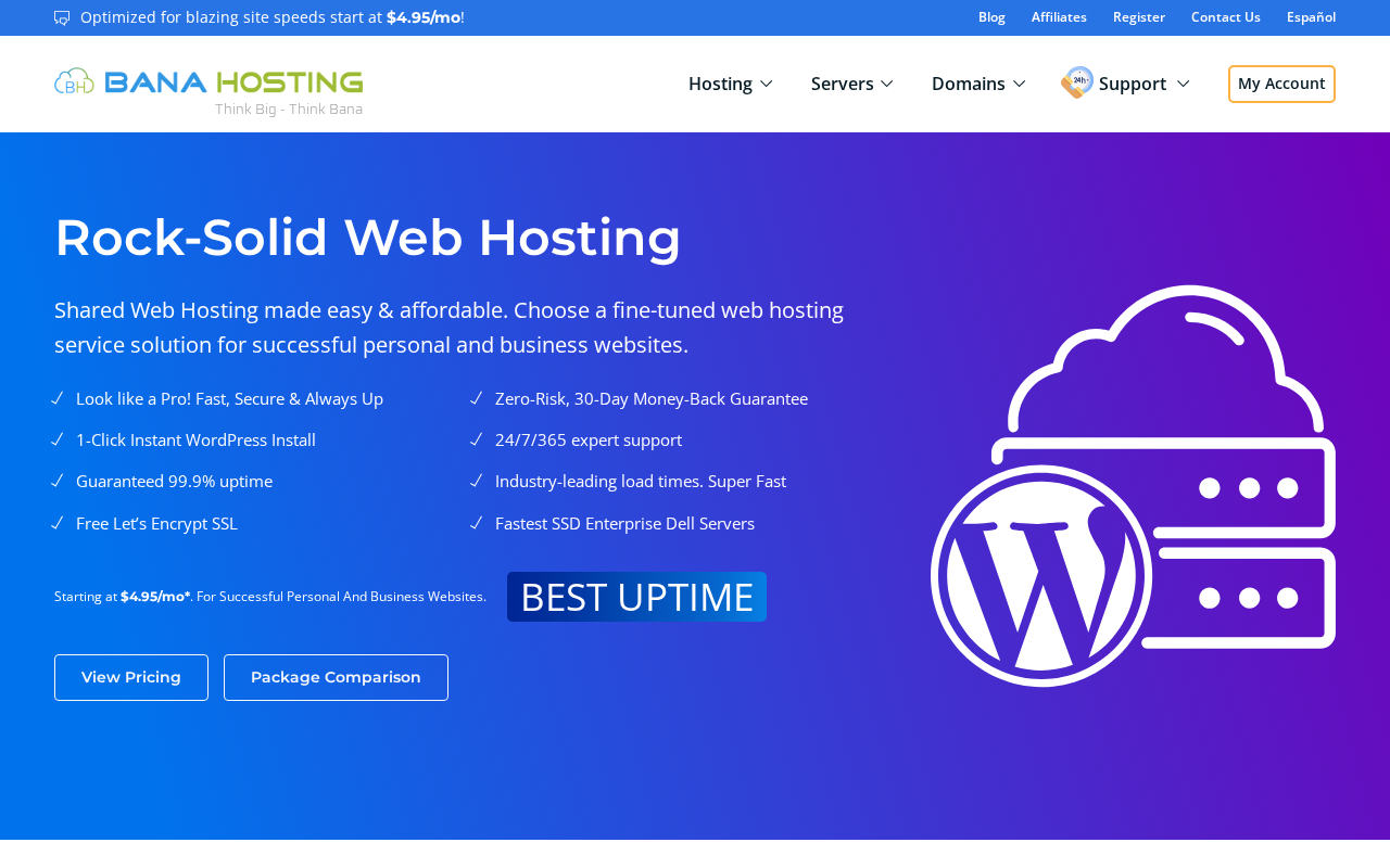 Screenshot of banahosting.com
