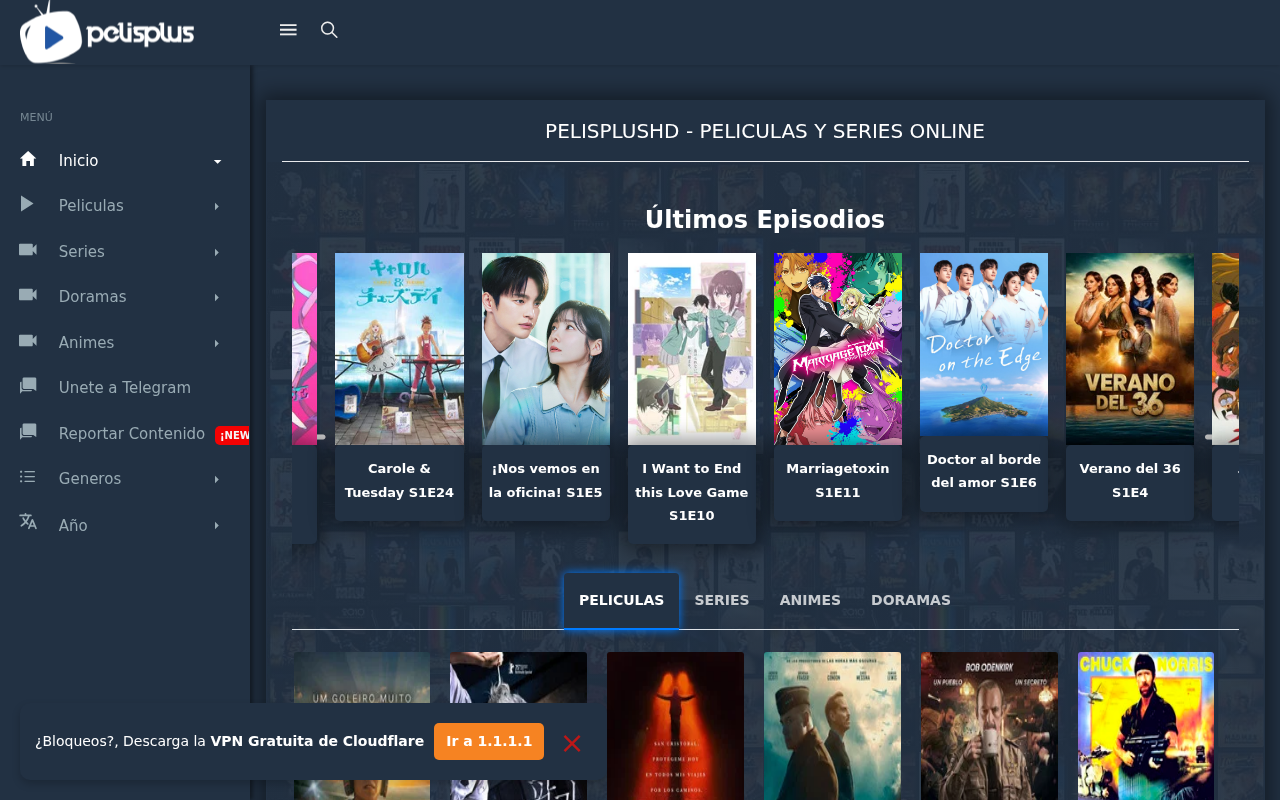 Screenshot of pelisplushd.bz