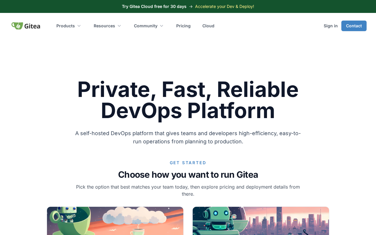 Screenshot of gitea.com