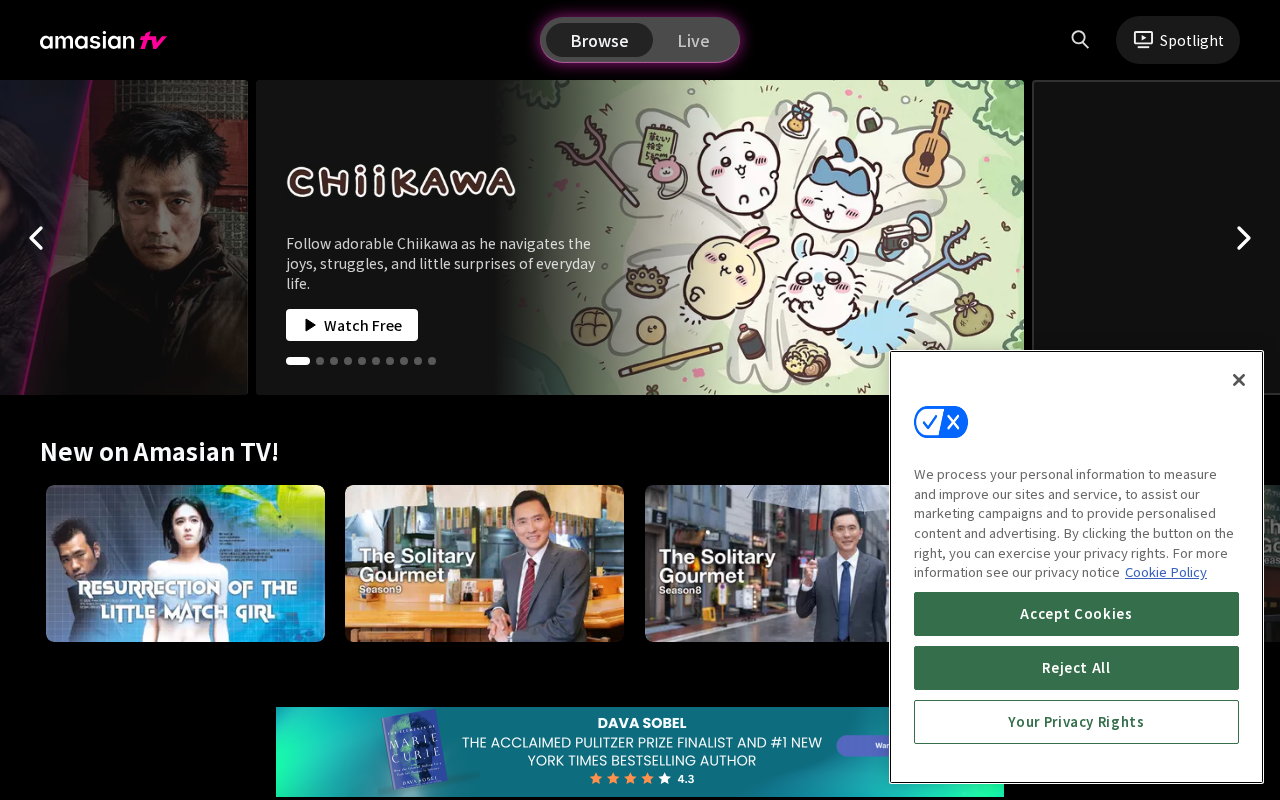 Screenshot of amasian.tv