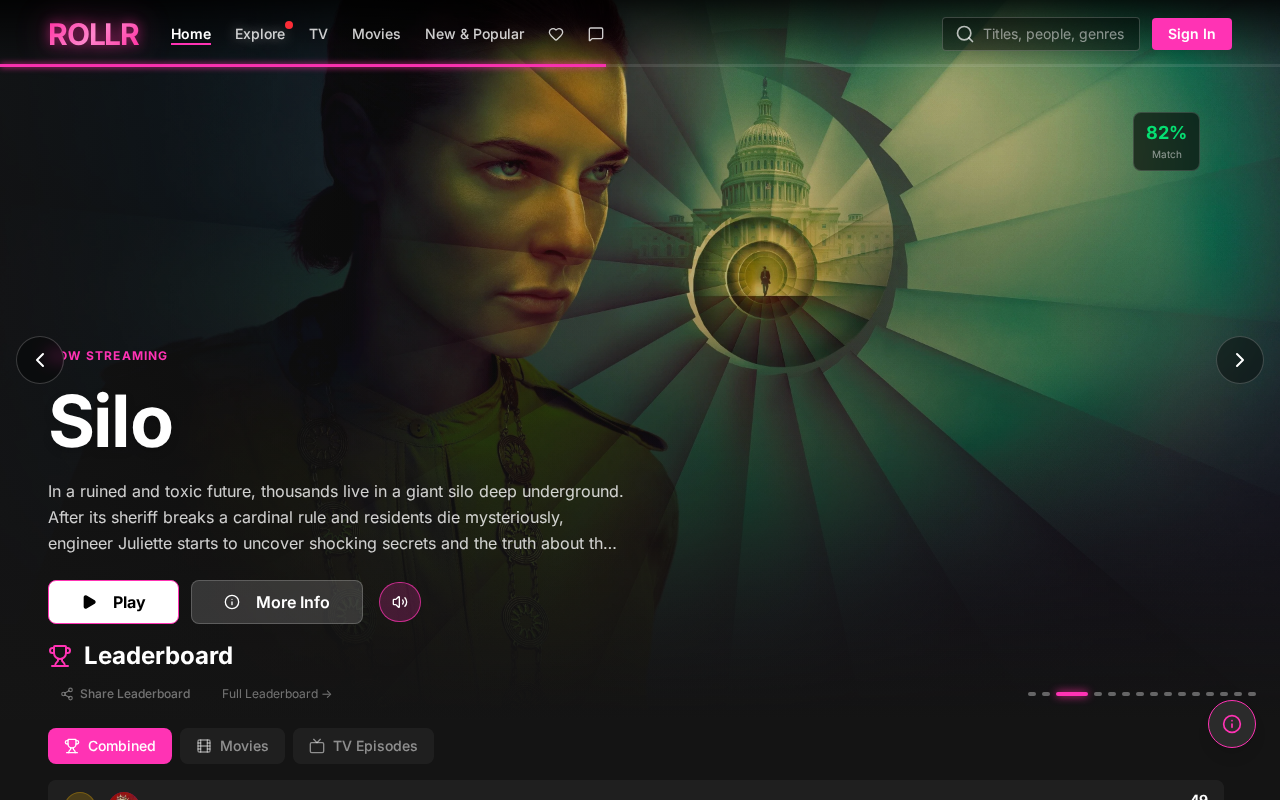 Screenshot of watchrollr.net