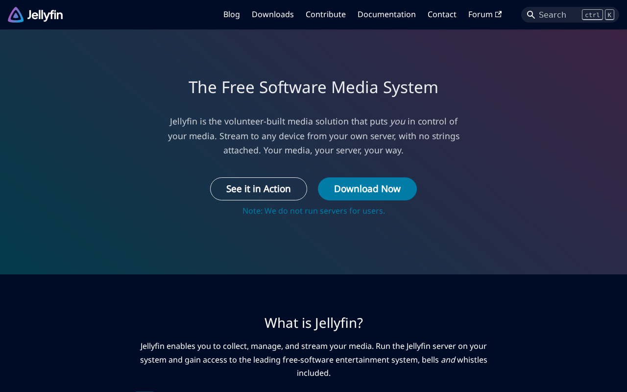Screenshot of jellyfin.org