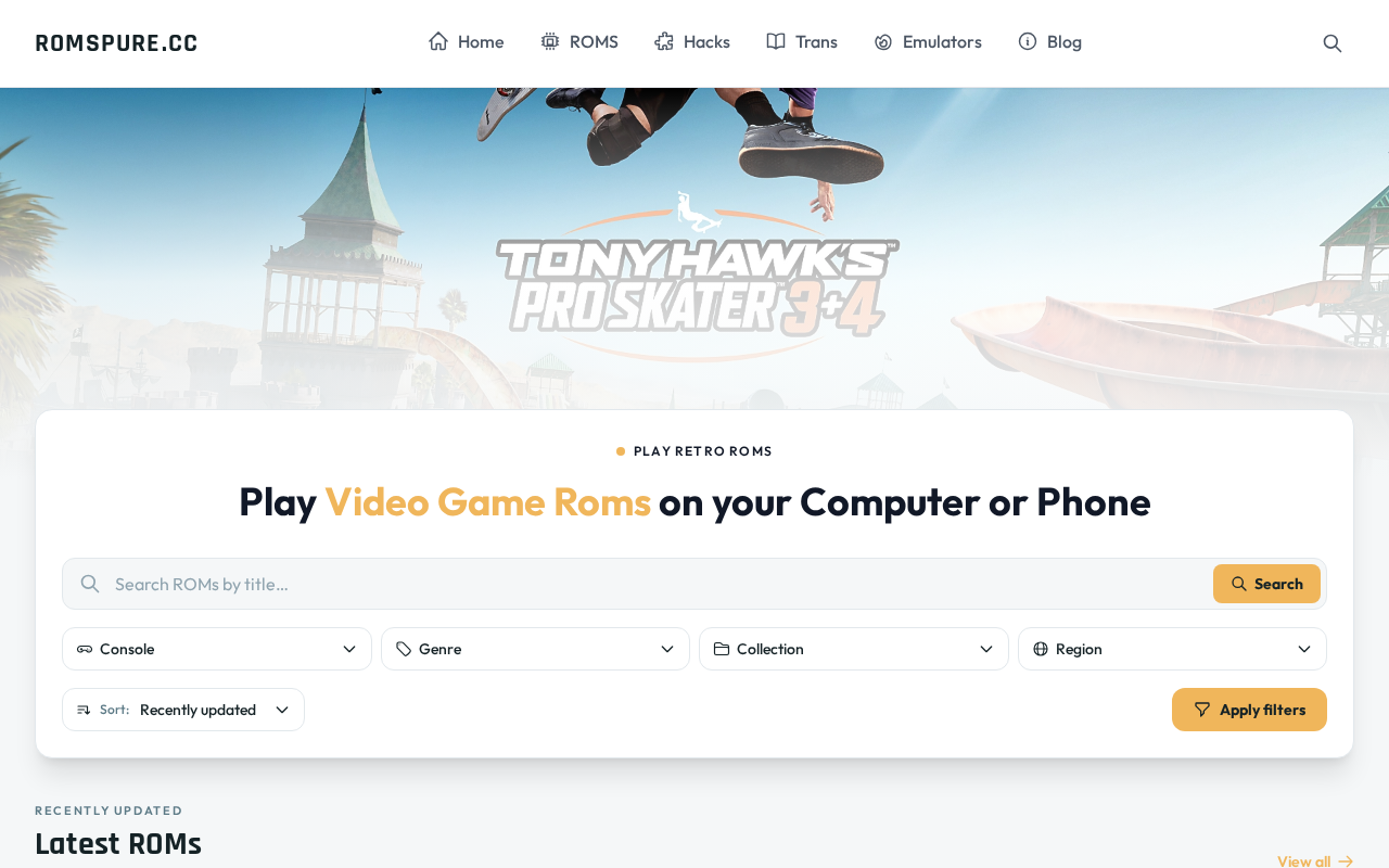 Captured page preview of romspure.cc