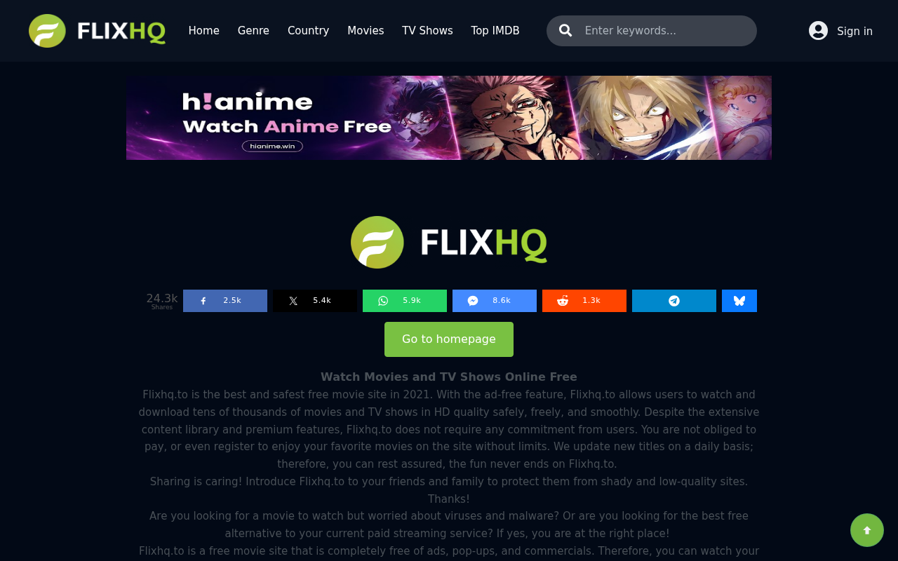 Screenshot of flixhq.one