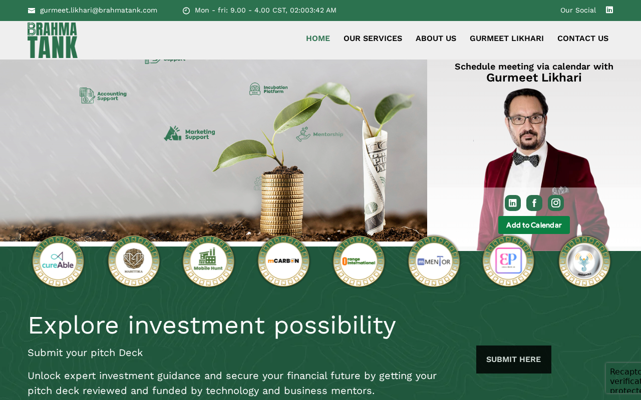 Screenshot of brahmatank.com