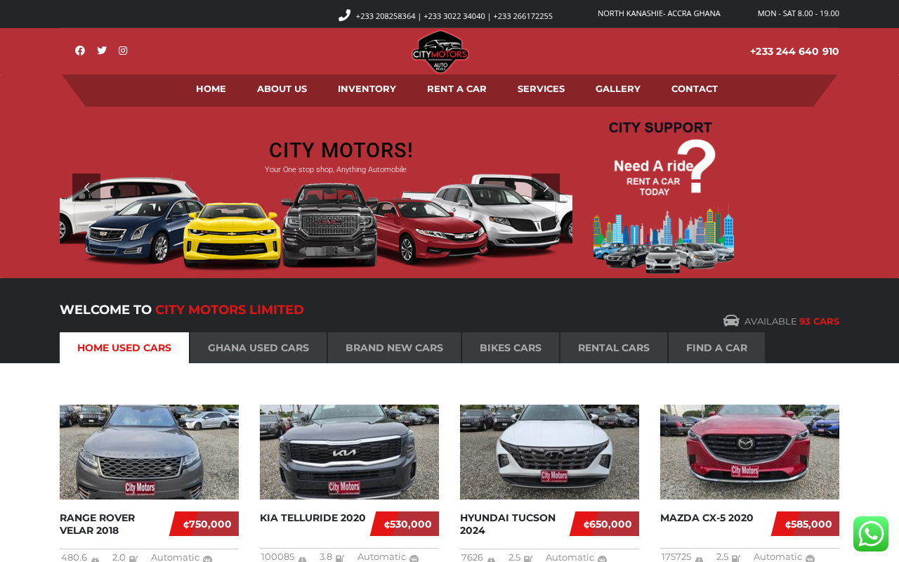 Screenshot of citymotors.com.gh