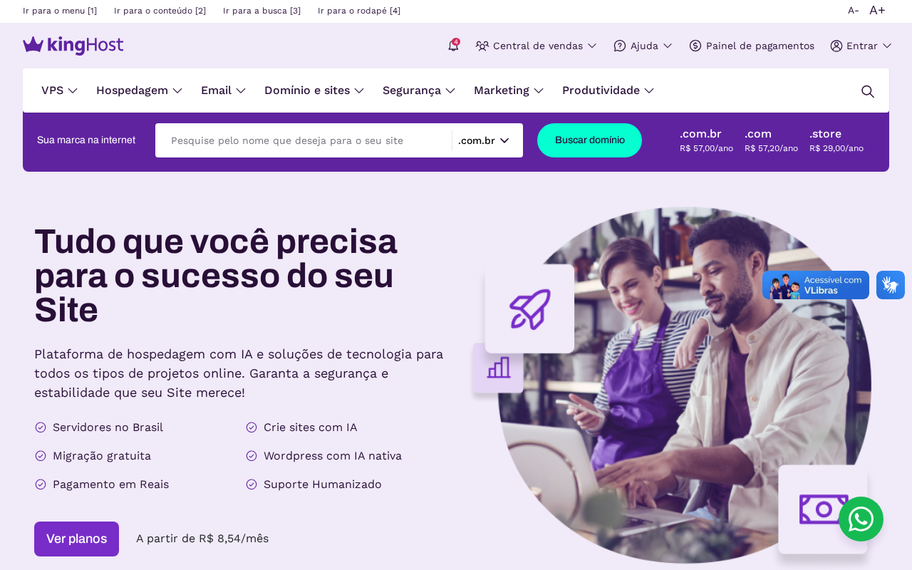 Screenshot of kinghost.com.br