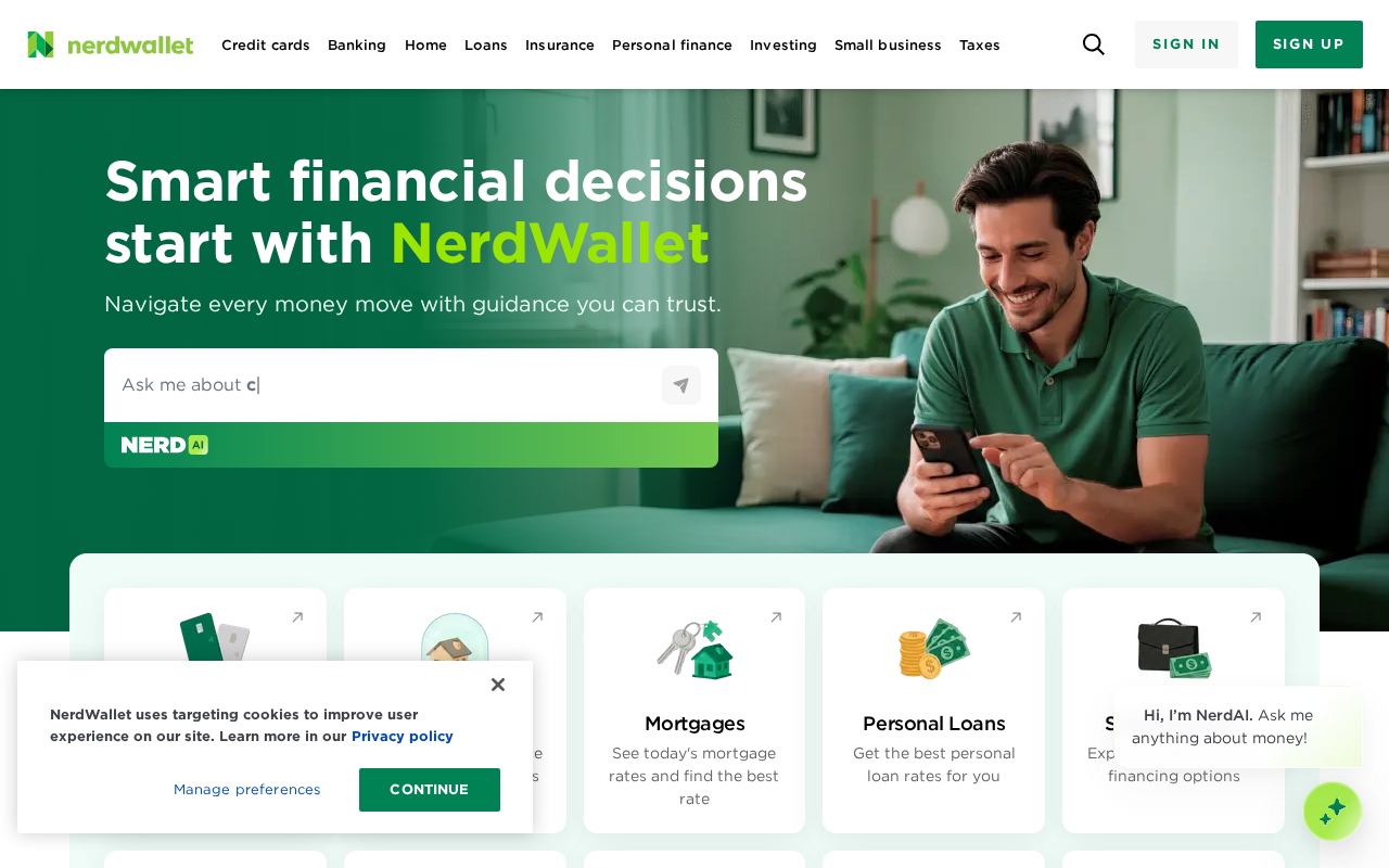 Screenshot of nerdwallet.com