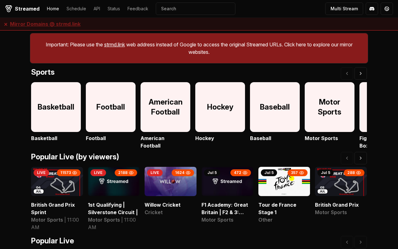 Screenshot of streamed.st