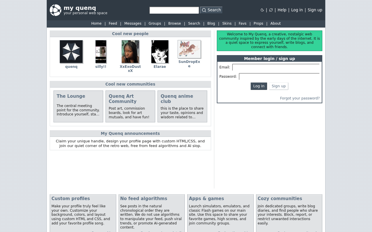 Screenshot of my.quenq.com