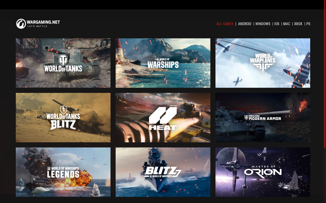 Screenshot of wargaming.net
