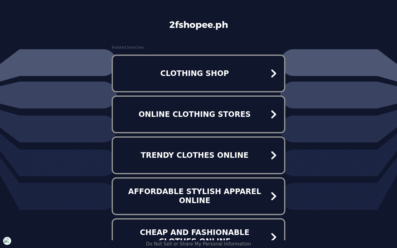 Captured page preview of 2fshopee.ph