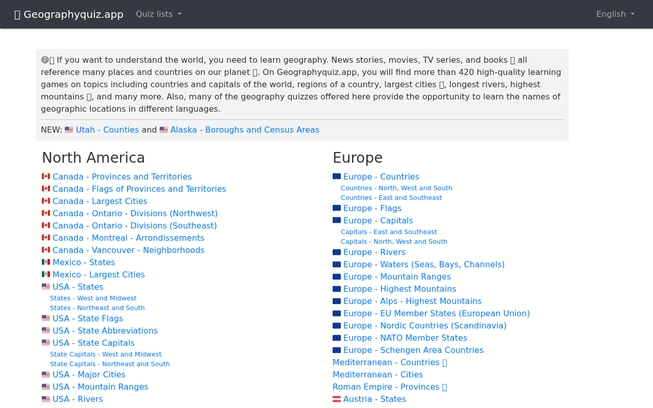 Screenshot of geographyquiz.app