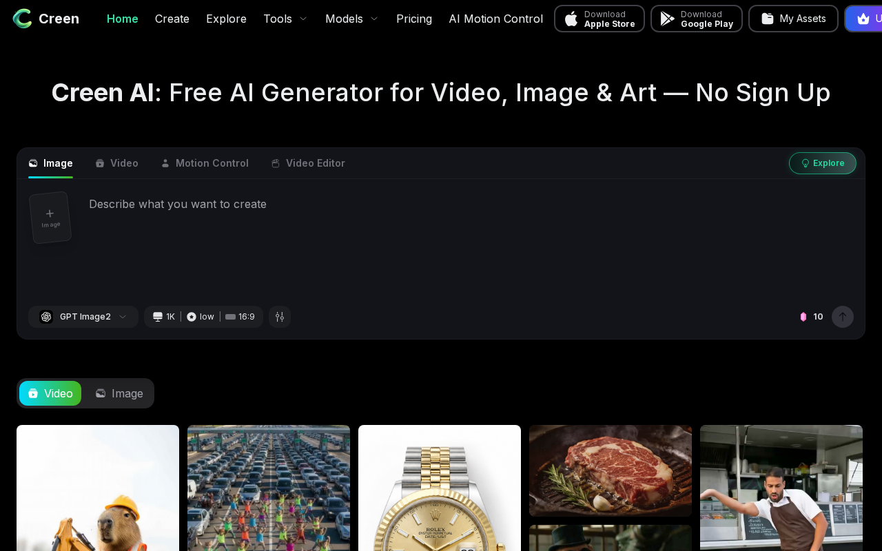 Captured page preview of www.creen.ai